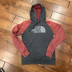 The North Face women’s Gray and Red Hoodie